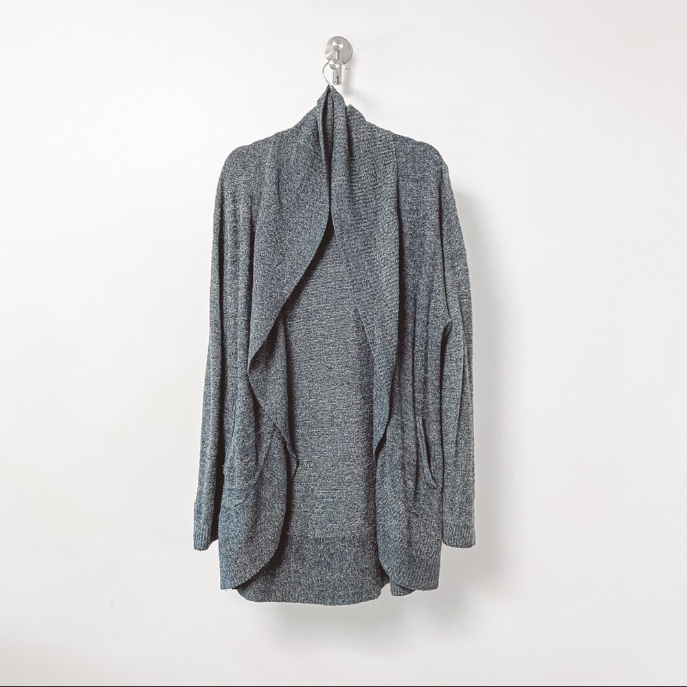 Barefoot Dreams Cozychic Lite Island Wrap Cardigan Pacific Blue Medium